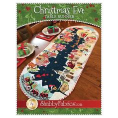 the christmas eve table runner is on display