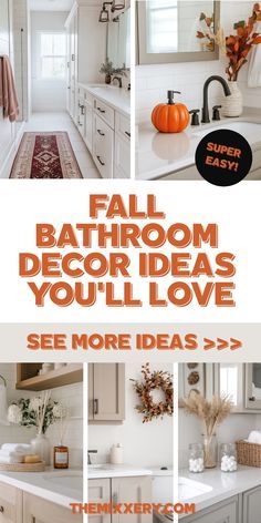 an advertisement for bathroom decor ideas you'll love see more ideas > > >