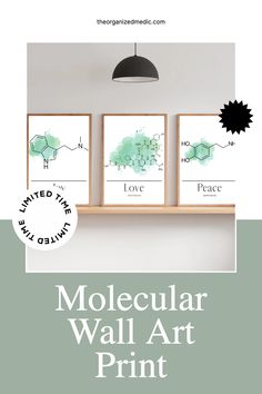 the printable wall art is displayed on a shelf