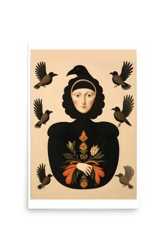 an image of a woman surrounded by birds