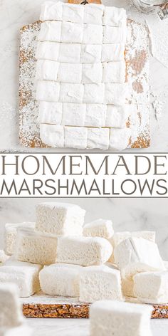 homemade marshmallows stacked on top of each other