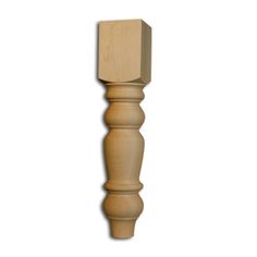 an unfinished wooden post on a white background