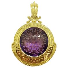 Amethyst 42.91 carats Pendant set in 18 Karat Gold Settings (chain not included) Width: 4.4 cm Length: 6.6 cm Total Weight: 31.18 grams "We first opened doors in 1980 when it was then situated in the vicinity of the Victory Monument; a small and modest storefront with a couple of counters. From its humble beginnings to where it stands today, our company has proven its abilities as a jeweler. Since the beginning, we have been supplying fine quality pieces to dealers, wholesalers and customers wor