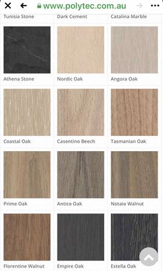 some different types of wood that are available for sale on the appliance page