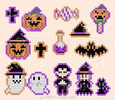 cross stitch halloween pixel art pattern