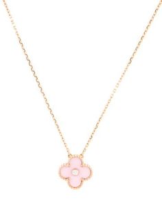 Necklaces Van Cleef, Van Cleef And Arpels Jewelry Necklace, Van Cleef Rose Gold Necklace, Butterfly Necklace Van Cleef, Van Cleef Arpels Magic Alhambra Necklace, Van Cleef Arpels Sweet Alhambra Necklace White Gold, Alhambra Pendant, Van Cleef, Pink Necklace