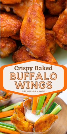 crispy baked buffalo wings with ranch dressing