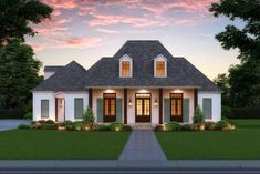 this is an artist's rendering of the front elevation of a house in florida