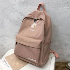 Main material: Nylon Material Composition: Polyester Item Length: 29cm Item Width: 14cm Item Height: 44cm High School Bags, Mochila Nike, Cute School Bags, Grunge Accessories, Girls Backpack, Cute Flowers, School Bags For Girls, Backpack Women