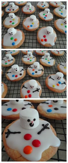 there are many decorated cookies with icing on them