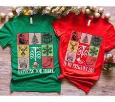 Christmas Pregnancy Announcement Shirt Couple Christmas Pajamas Funny Pregnancy Reveal Shirt Baby Announcement Pregnant Mom gift Baby Reveal