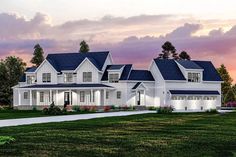 this is an artist's rendering of the farmhouse style house plans for your dream home