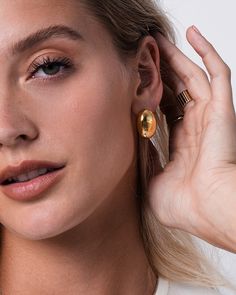 Chic and bold 14k gold half dome stud earrings. Wear them day or night, a classic and timeless pair of studs. Sold as a Pair Size of stud: Approx. 22mm(H) x 16mm(W) Total Weight: Approx. 2.36 grams Standard Production: 4-8 business days Rush Order Production: 3-6 business days Shipping: Select shipping method at checkout.2-Day Shipping and Overnight shipping available by request at checkout Shipped from our L.A. Studio. This item is Final Sale. See here for details. Half Dome, Personalized Necklace, Ring Bracelet, Ring Earrings, Necklaces Bracelets, Rush, Yellow Gold, Stud Earrings, Gold