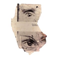 an old piece of paper with two pictures of people's eyes