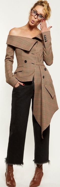 Monse, Fall 2018 Quirky Clothes, 2019 Runway, Career Wear, Plaid Jacket, Clothes Ideas, Fashion 2018, Fall 2018, Inspiration Mode