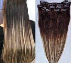 24″ Ombre Balayage Clip in Hair Extensions Real Human Hair Clip on for Full Head 7 pieces, 14 clips # T2-6/613 by Hairfauxyou on Etsy Njega Lica, Indian Remy Human Hair, Balayage Ombré, Ombre Hair Extensions, Real Human Hair Extensions, Hair Affair, Quality Hair Extensions, Clip In Hair, Ombre Balayage