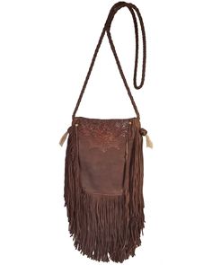 Kobler Leather Women's Brown Tooled Pouch Crossbody Bag, Dark Brown Leather Crossbody Hobo Bag With Long Strap, Leather Rectangular Bag With Long Strap, Leather Crossbody Hobo Bag With Mobile Phone Bag, Rectangular Leather Bag With Long Strap, Brown Hobo Bag With Long Strap Crossbody, Brown Crossbody Hobo Bag With Long Strap, Brown Leather Bag With Long Strap, Leathercraft Ideas, Leather Medicine Bag