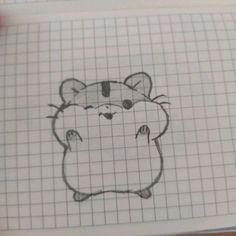 a drawing of a hamster drawn in graph paper