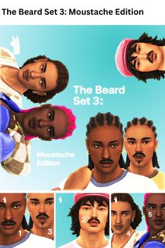 Check out this incredible Sims 4 beard CC at number 39 on my list! With five unique mustache styles, this pack adds the perfect touch of personality and flair to male Sims—from subtle stubble to bold, standout looks. This list also includes the best Maxis Match facial hair options for male Sims, featuring everything from goatees and sideburns to long, classic beards. An absolute essential for the Sims 4 male CC folder! Maxis Match Facial Hair, The Sims 4 Male Cc