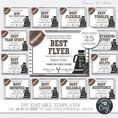 printable football ticket templates with the names and numbers