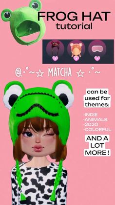 Cute frog hat >< Dress To Impress Frog Hat, Frog Hat Dress To Impress, Dress To Impress Hat Combo, Decora Fashion Outfits, Frog Outfit, Roblox Sign Up, You And Me Song, Dti Codes, Makeup Themes