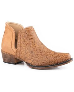 Roper Women's Ava Booties - Snip Toe, Tan Kids Heels, Womens Cowgirl Boots, Western Boots For Men, Horse Fashion, Western Boots Women, Faux Leather Heels, Womens Boots Ankle, Cowgirl Boots, Casual Boots