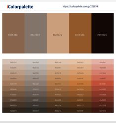 the color palette is shown in different shades