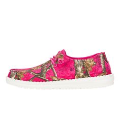 HEYDUDE | Women's Casual | Wendy Realtree Edge® Colors - Taffy Pink/multi | Size 7 - Introducing the ultimate blend of rugged and refined. These kicks are ready to tackle the great outdoors, but won't shy away from a night on the town. Easy-on system, flexible outsole and the classic Realtree edge pattern. Get ready to be effortlessly cool, and comfortable whether you're stalking your prey or stalking that new coffee shop. Shoe Specs: Flex & Fold Technology Ultralight outsole Canvas Realtree Edg Shop Shoe, School Uniform Shoes, School Uniform Kids, Wide Shoes, Hey Dude, Great Outdoors, Casual Shoes Women, Sneaker Shopping, Women's Casual