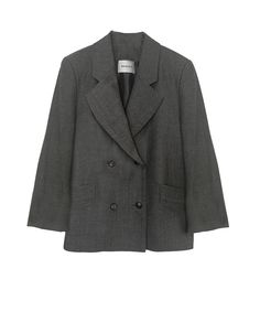 Double Breasted Blazer has a slightly oversized ﬁt.  Looks great open belted or buttoned up. Made of black gabardine, it is double-breasted with tailored shoulders. A go-anywhere wear any way favorite you will reach for from Fall through Spring.   FINAL SALE Workwear Wardrobe, Androgynous Look, Plus Size Blazer, Plaid Coat, Tailored Blazer, Skirt Belt, Breasted Blazer, Double Breasted Blazer, 90s Fashion