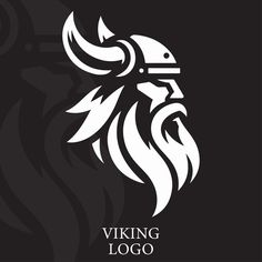 a viking logo with a helmet on it's head and the word viking written in white