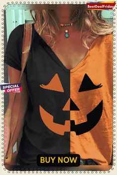 Bestdealfriday Womens Halloween Pumpkin Print T-shirt 9631250 Halloween Clothes, Clothing Sites, Mode Casual, Sweatshirts Pattern, Pumpkin Print, Halloween Fashion, Print Sweatshirt, Halloween Women, Halloween Pumpkin