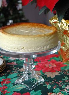 a cake sitting on top of a glass plate