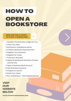 an advertisement for a book store with the title how to open a bookstore