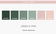 the green and pink color scheme is shown in this graphic style, with different shades