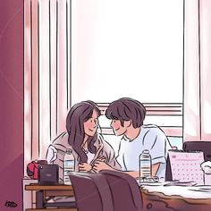 Digital art kdrama Fan art Fan art artist Korean Couple Illustration, Kdrama Fan Art, Funny Anime Couples, 2023 Illustration, Anime Nature, Korean Life, Cover Novel, Cozy Love