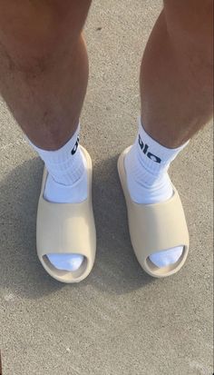 Spring Slip-on Slides For Streetwear, Casual Slip-on Slides For Streetwear, White Socks Aesthetic, Trendy Slip-on Slides For Streetwear, Men’s Yeezy Slides Outfit, Blue Slip-on Slides For Streetwear, Black Boys Haircuts, Skate Man, Socks Aesthetic