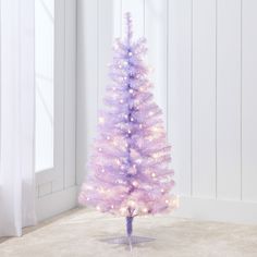 Prelit Colorful Mini Spruce Christmas Tree w/ LED Lights - 4ft Lavender Christmas Tree, Treehouse Kids, Colored Christmas Tree, Lavender Christmas, Spruce Christmas Tree, Pre Lit Christmas Tree, Pencil Christmas Tree, Seasonal Displays, Purple Christmas