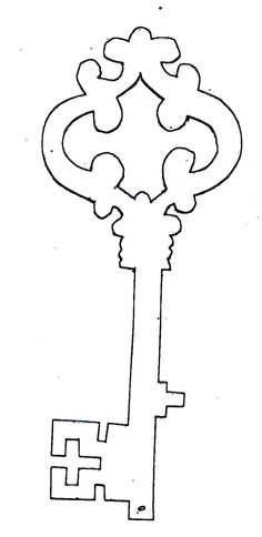 a drawing of a key in the shape of a tree