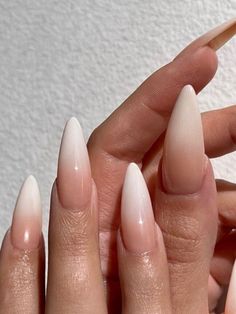 Get ready to fall head over heels for these nude nail designs that will elevate your nail game to dazzling new heights! Neutral Pointy Nails, Elegant Almond Nails Classy Ombre, Classy Nude Nails Almond, Nude Ombre Nails Almond, Long Almond Nails Designs Classy, Elegant Almond Nails Classy, Classy Nude Nail Designs, Almond Nails Classy, Human Angel