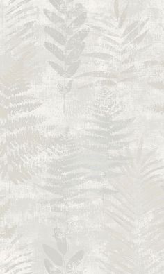 a white and grey wallpaper with leaves on it