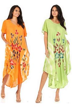 Sakkas summer dress features sheer crepe cap sleeves, embroidered painted floral design, tie dye accent, relaxed fit and soft rayon fabric in beautiful colors. Embroidered Short Sleeve Dresses For Summer, Casual Short Sleeve Maxi Dress For Beach Season, Summer Embroidered Short Sleeve Maxi Dress, Embroidered Short Sleeve Maxi Dress For Summer, Summer Embroidered Maxi Dress With Short Sleeves, Casual Short Sleeve Maxi Dress With Floral Embroidery, Multicolor Relaxed Fit Maxi Dress For Summer, Casual Cotton Maxi Dress With Floral Embroidery, Casual Rayon Dress For Beach Cover-up