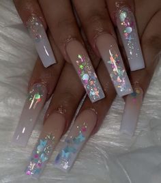 Bling Acrylic Nails Long, Nails Long Acrylic, Acrylic Nails Long, Long Acrylic Nail Designs, Drip Nails, Baddie Nails, Dope Nail Designs, Long Acrylic Nails Coffin, Long Square Acrylic Nails