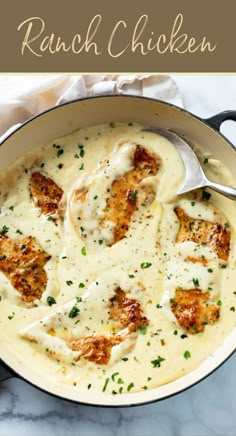 ranch chicken in a creamy ranch sauce and garnished with parsley Creamy Ranch Chicken, Ranch Chicken Recipes, Creamy Ranch, Chicken Main Dishes, Ranch Chicken, Ranch Seasoning, Winner Winner