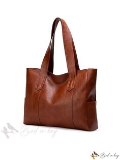 Bird in Bag - Womens Simple Elegant Tote Bag, Fashionable Shoulder Bag, Large Capacity Brown High-capacity Rectangular Shoulder Bag, High-capacity Brown Rectangular Shoulder Bag, Casual Brown High-capacity Bags, Casual High-capacity Brown Bags, Chic Large Brown Bag, Chic Large Brown Bags, Everyday Large Brown Satchel, Brown Large Satchel For Everyday Use, Large Brown Satchel For Everyday Use