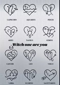 zodiac signs in the shape of hearts