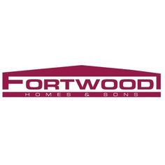 fortwood homes and sons logo with the words fortwood in red on a white background