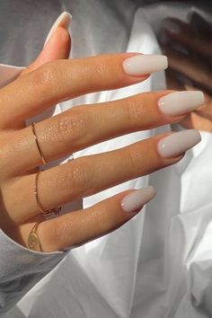 Bitchy White Almond Coffin Round Press On/ False Acrylic Nails - Etsy Machiaj Smokey Eyes, Minimal Nails, Casual Nails, Classy Acrylic Nails, Nature Tattoos, Classy Nails, Nail Glue