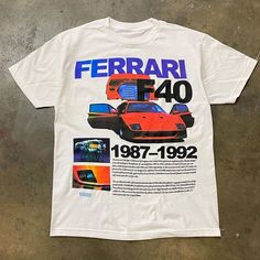 Unique Graphic Tees, Cool Shirts Women, 90s Graphic Tees, 90s Shirts Graphic Tees, Iconic Shirts, Graphic Tee Aesthetic, Vintage T Shirt Design, Vintage Ferrari, Tee Shirt Outfit