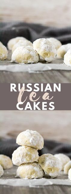 russian cake cookies stacked on top of each other with the words russian cakes above them