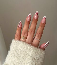 Hot Christmas Nails, Brown Nails Christmas, December Square Nails, Bow Holiday Nails, Sweater Nails French Tip, Winter Bow Nails, December French Tip Nails, Silver Bow Nails, December Nails Square